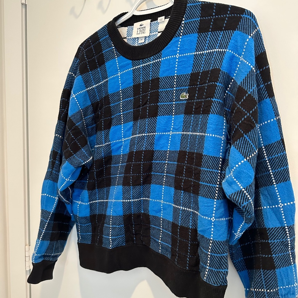 Lacoste checkered fleece top